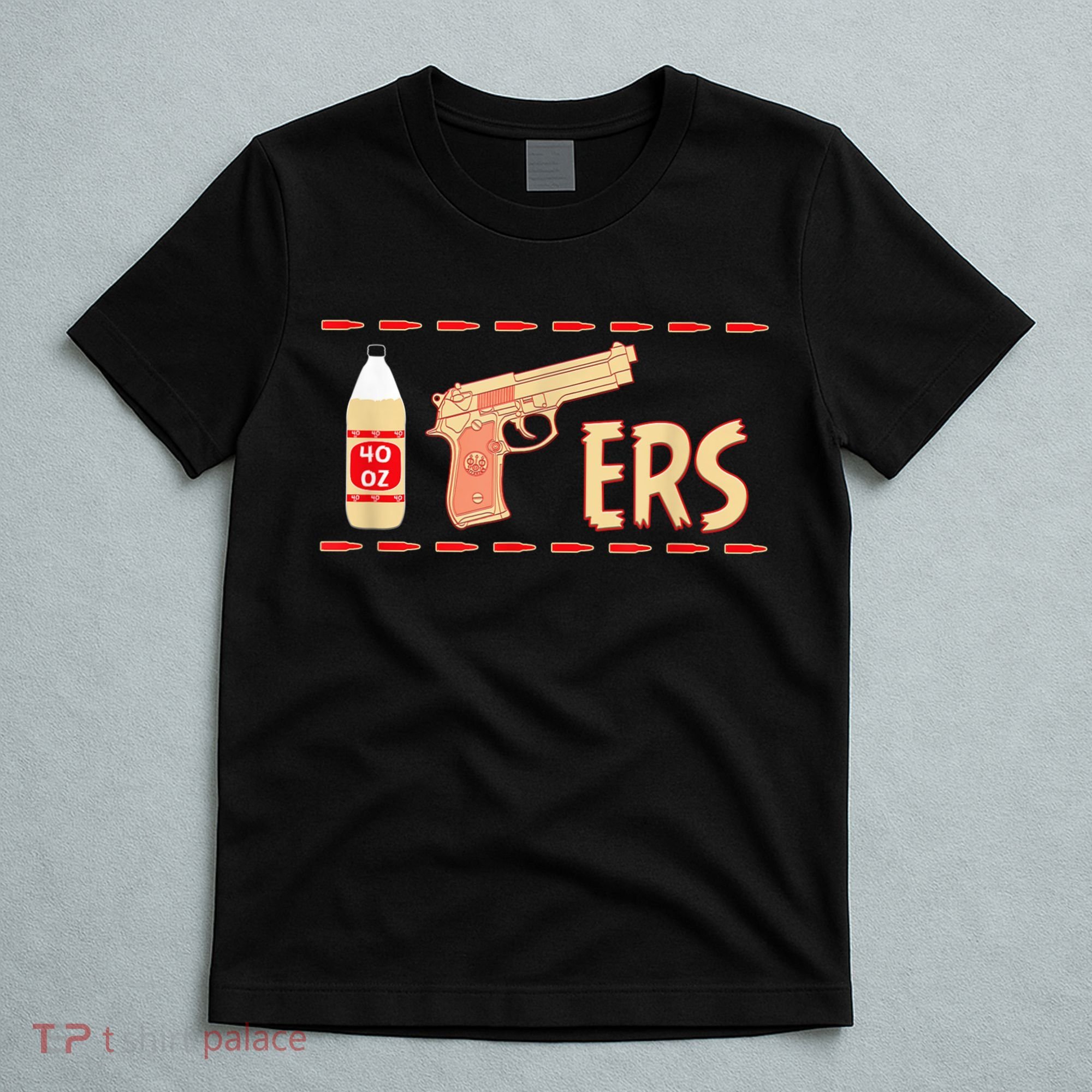 40oz 9MM Pistol Gun Football Season Footbal Fan T-Shirt
