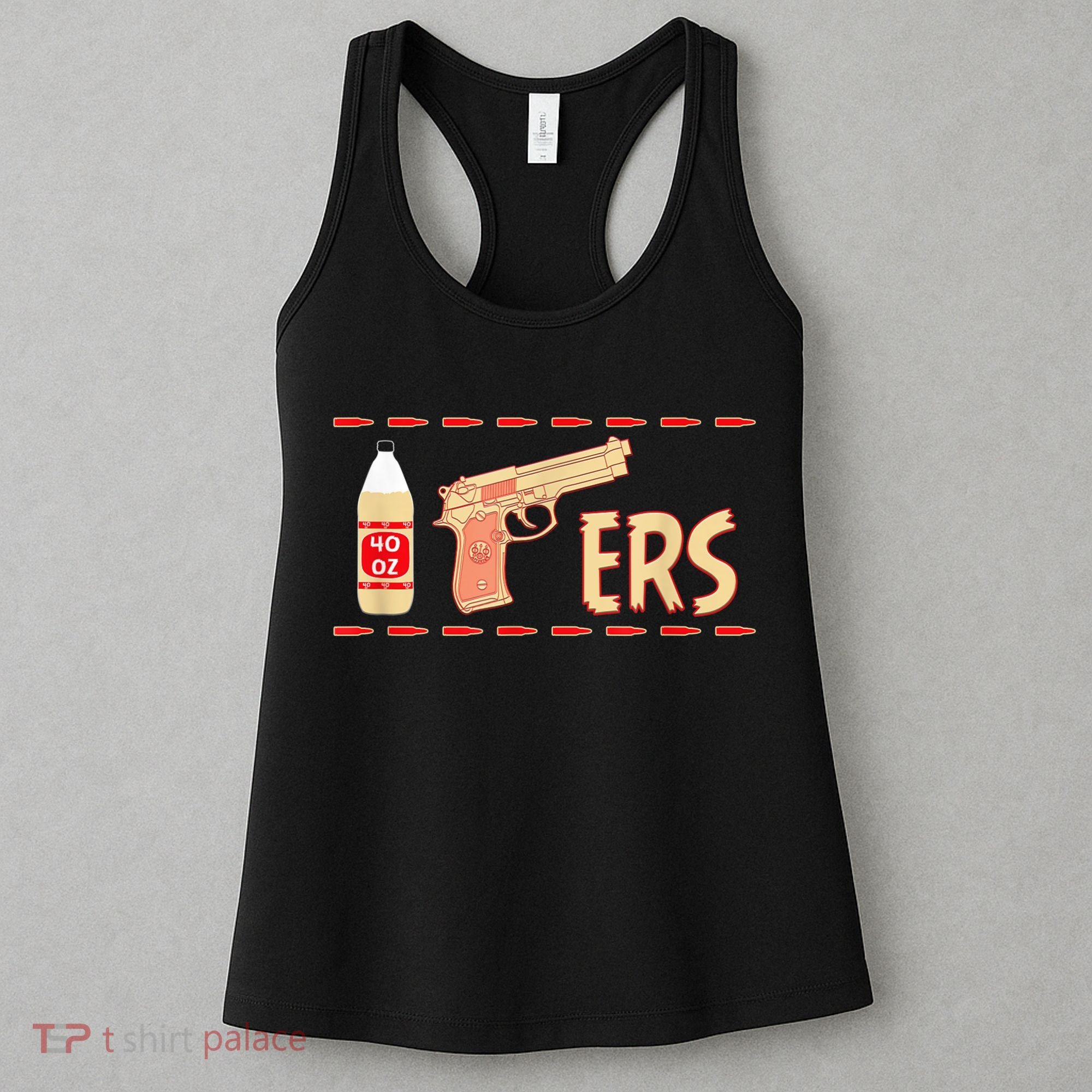 40oz 9MM Pistol Gun Football Season Footbal Fan Women's Tank Top