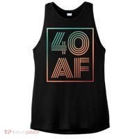 40 Af 40th Birthday Forty Years Old Retro Ladies PosiCharge Tri-Blend Wicking Tank thumb 0