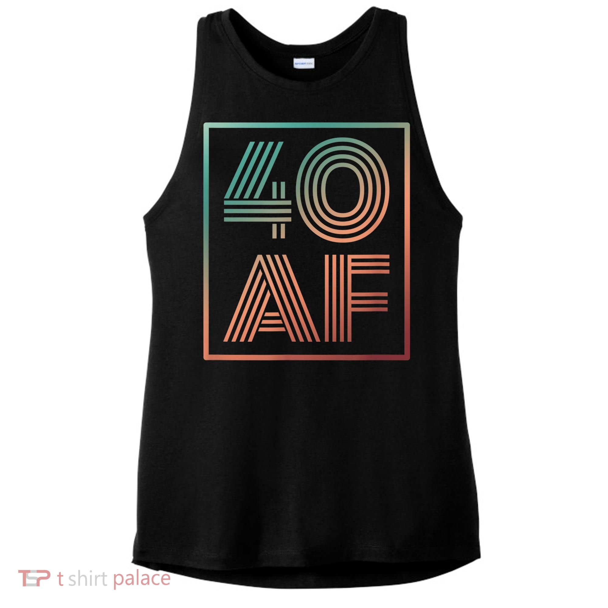 40 Af 40th Birthday Forty Years Old Retro Ladies PosiCharge Tri-Blend Wicking Tank