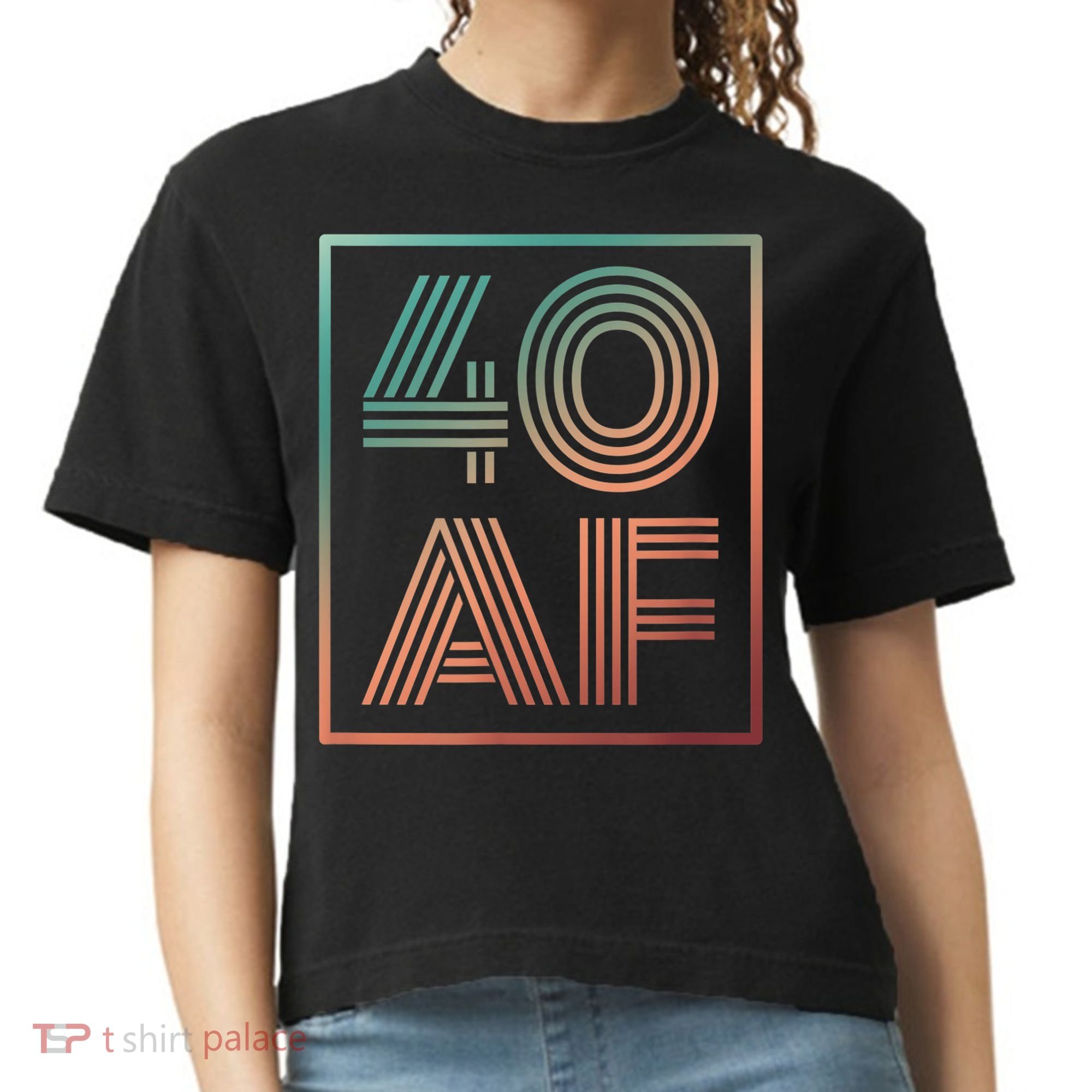 40 Af 40th Birthday Forty Years Old Retro Comfort Colors Boxy T-Shirt