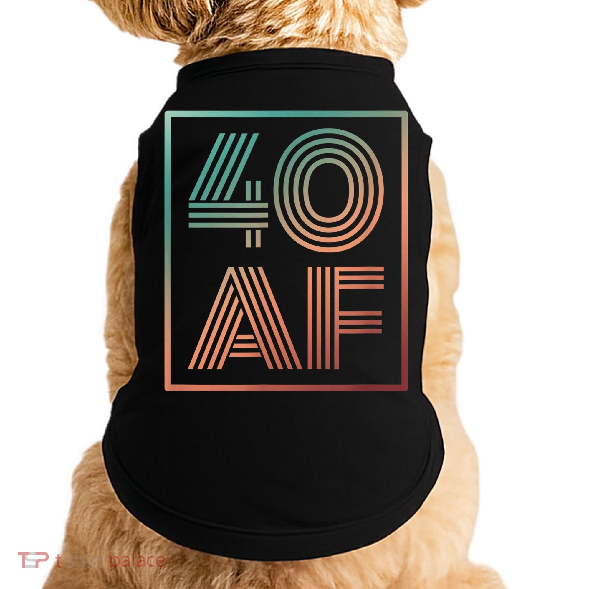 40 Af 40th Birthday Forty Years Old Retro Doggie Tank