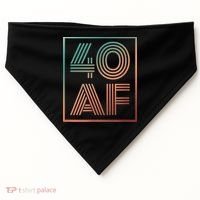 40 Af 40th Birthday Forty Years Old Retro USA-Made Doggie Bandana thumb 0