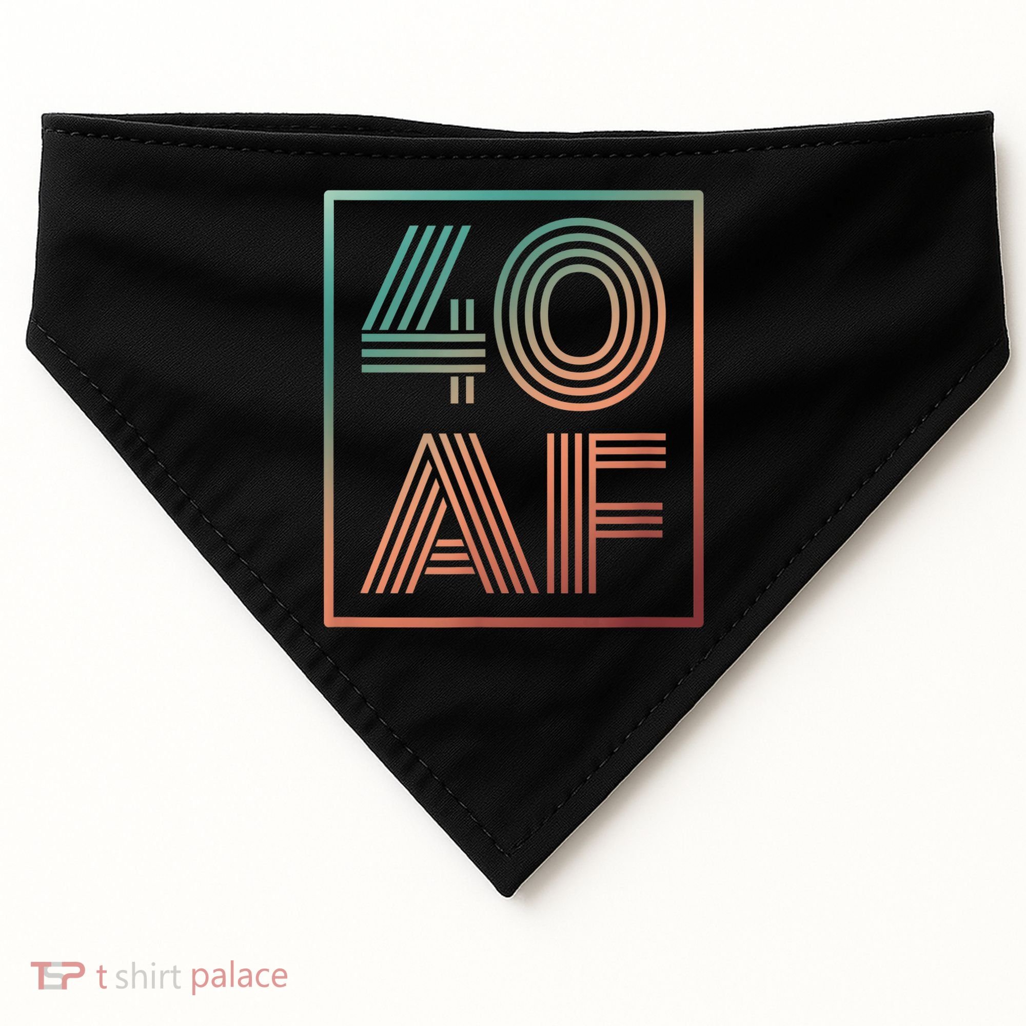 40 Af 40th Birthday Forty Years Old Retro USA-Made Doggie Bandana