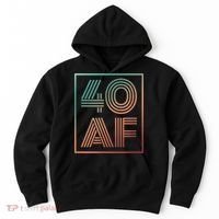40 Af 40th Birthday Forty Years Old Retro Hoodie thumb 0