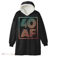 40 Af 40th Birthday Forty Years Old Retro Hooded Wearable Blanket thumb 0