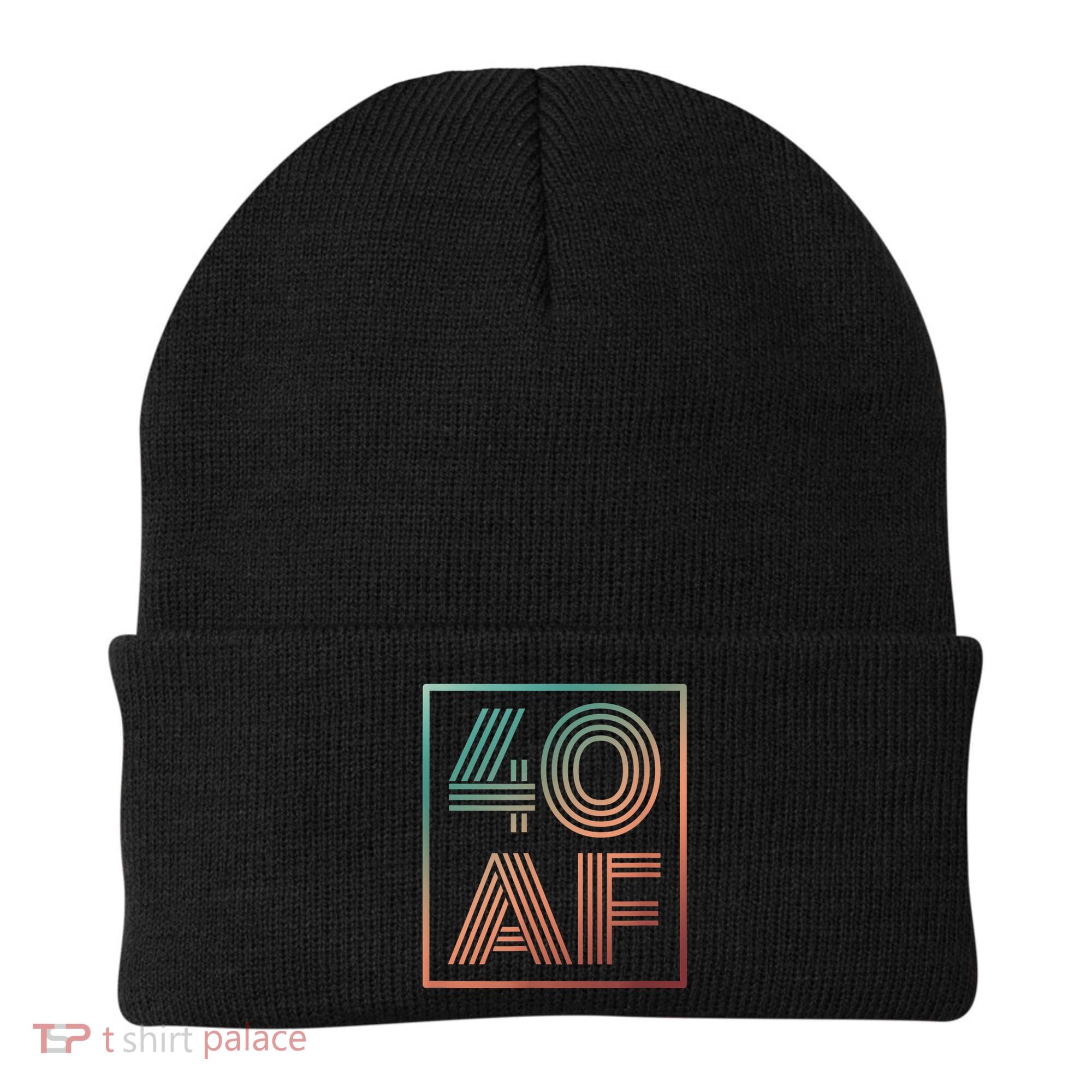 40 Af 40th Birthday Forty Years Old Retro Beanie