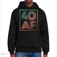 40 Af 40th Birthday Forty Years Old Retro District V.I.T. Heavyweight Hoodie thumb 0