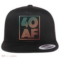40 Af 40th Birthday Forty Years Old Retro Flat Bill Trucker Hat thumb 0