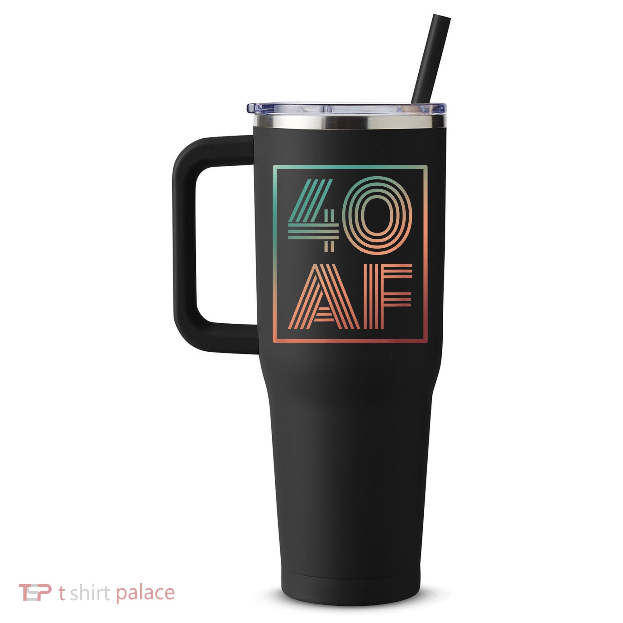 40 Af 40th Birthday Forty Years Old Retro 40oz Vacuum Insulated Stainless Steel Travel Tumbler