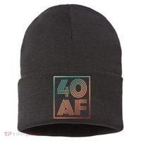 40 Af 40th Birthday Forty Years Old Retro Sustainable Knit Beanie thumb 0
