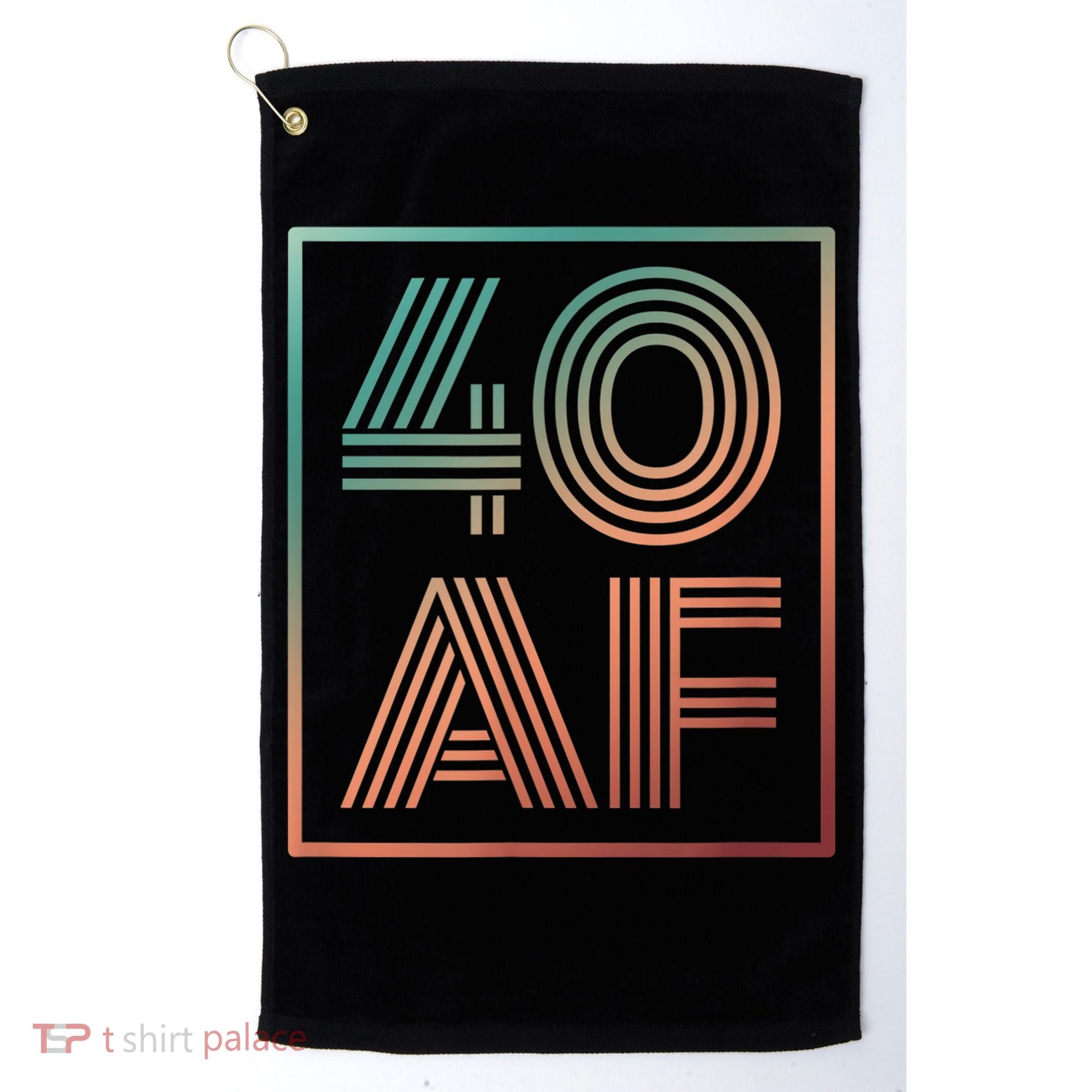 40 Af 40th Birthday Forty Years Old Retro Golf Towel