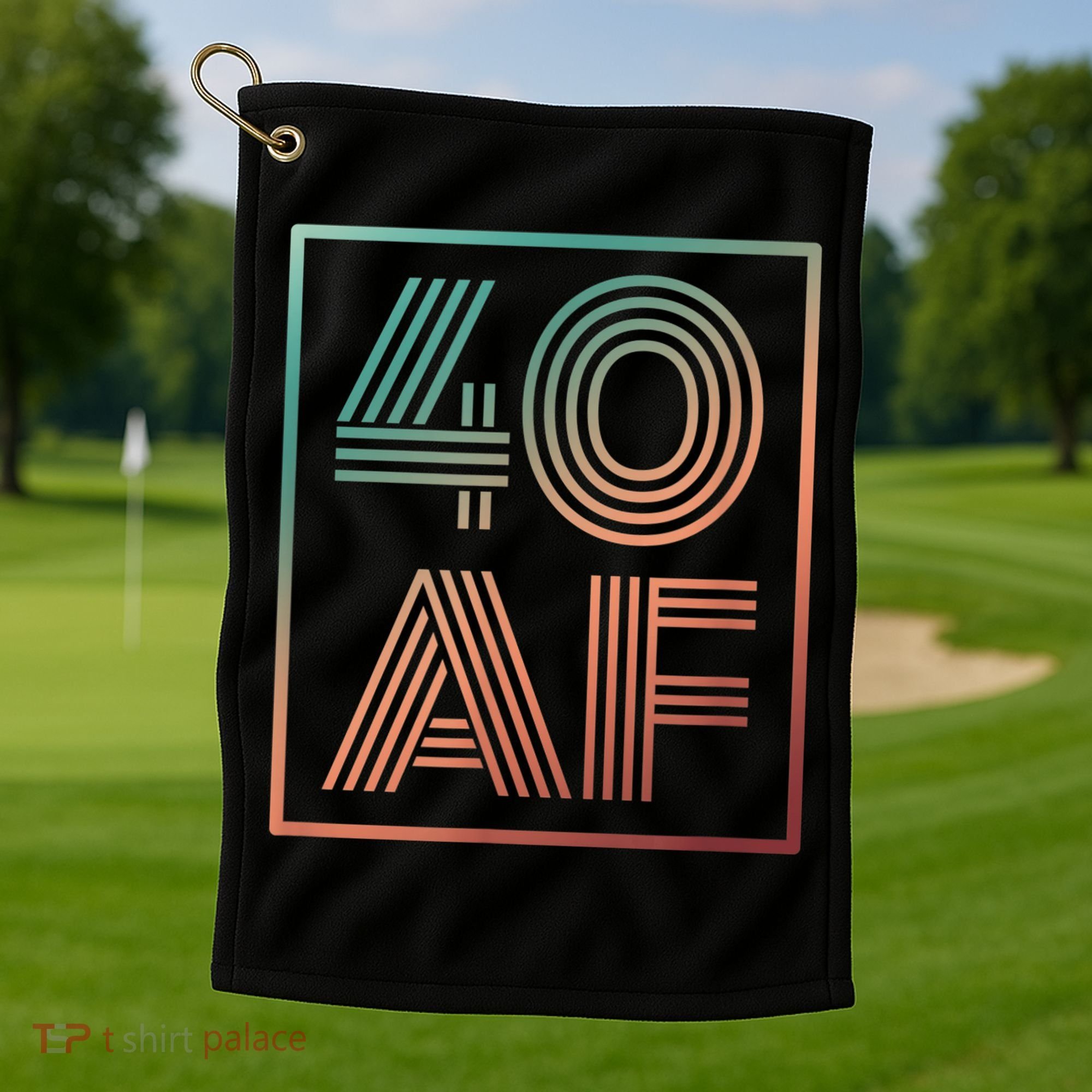 40 Af 40th Birthday Forty Years Old Retro Golf Towel