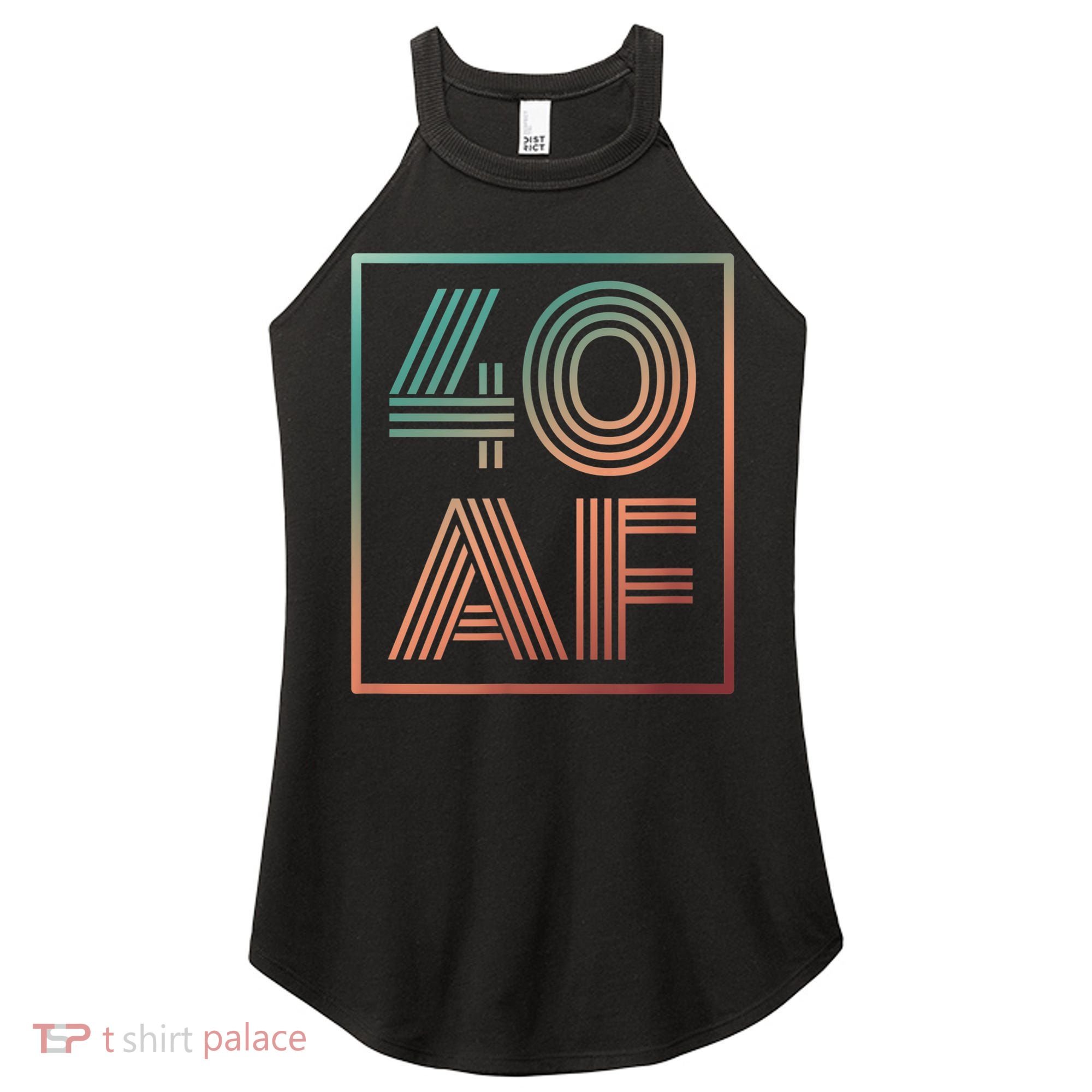 40 Af 40th Birthday Forty Years Old Retro Women's Perfect Tri Rocker Tank