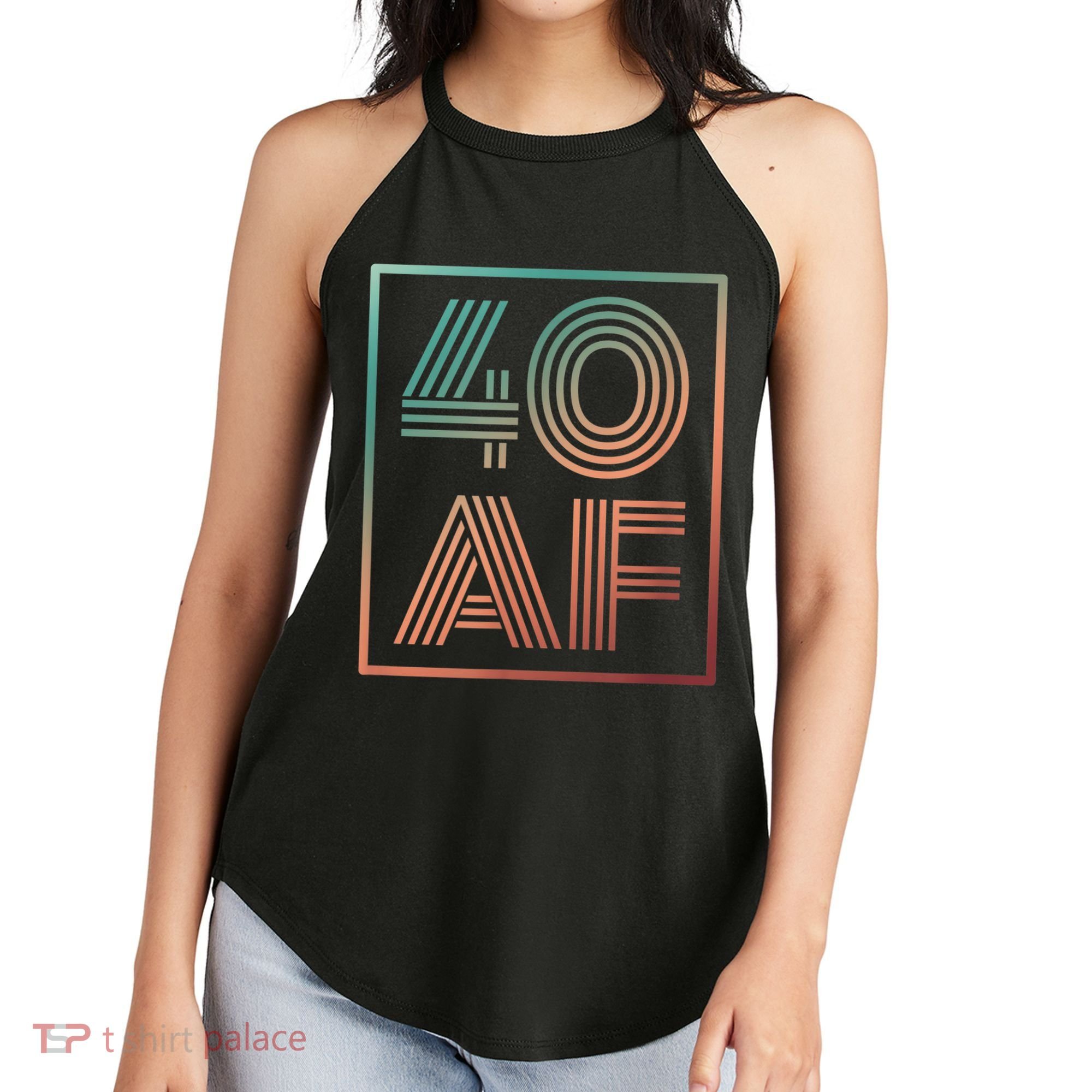 40 Af 40th Birthday Forty Years Old Retro Women's Perfect Tri Rocker Tank