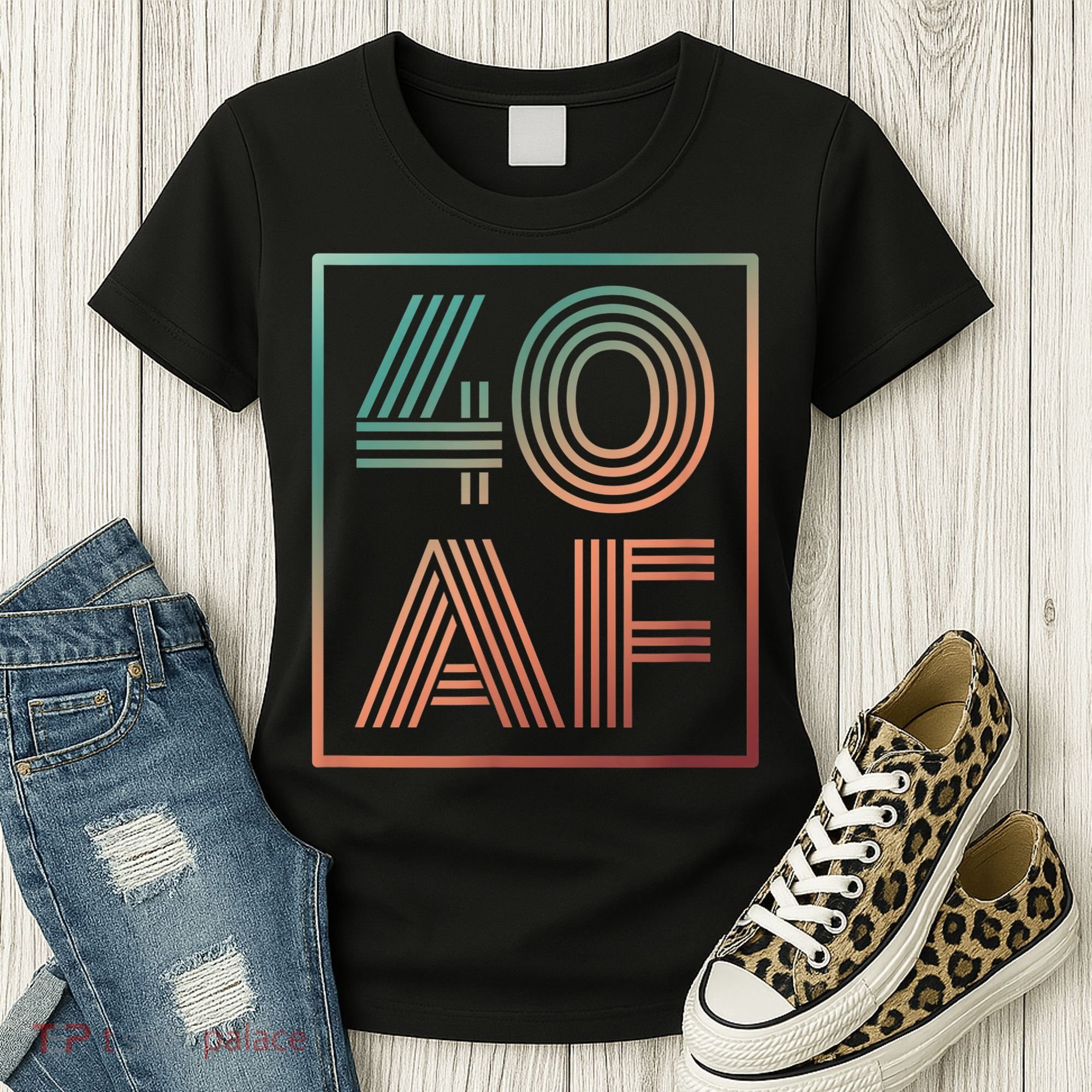 40 Af 40th Birthday Forty Years Old Retro Women's T-Shirt