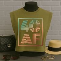 40 Af 40th Birthday Forty Years Old Retro Garment-Dyed Women's Muscle Tee thumb 3
