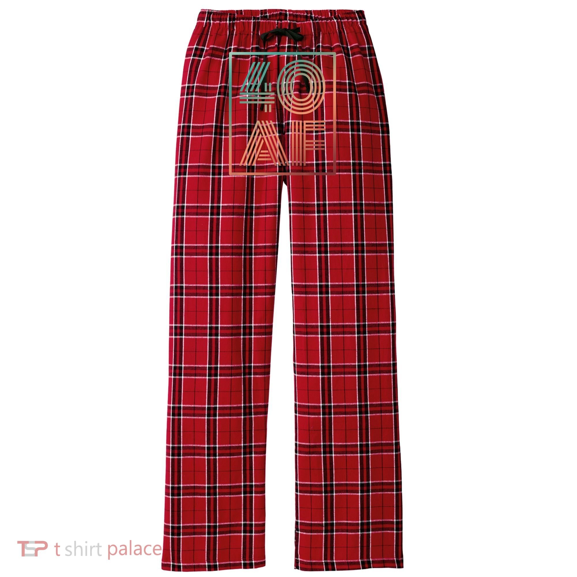 40 Af 40th Birthday Forty Years Old Retro Women's Flannel Plaid Pajama Pants