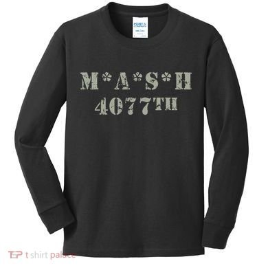 4077 Army 4077th Retro Military Vintage Kids Long Sleeve Shirt