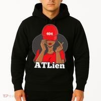 404 Atlien Atlanta Atl Area Code Black Woman Afro Hoodie thumb 2