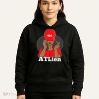 404 Atlien Atlanta Atl Area Code Black Woman Afro Hoodie thumb 5