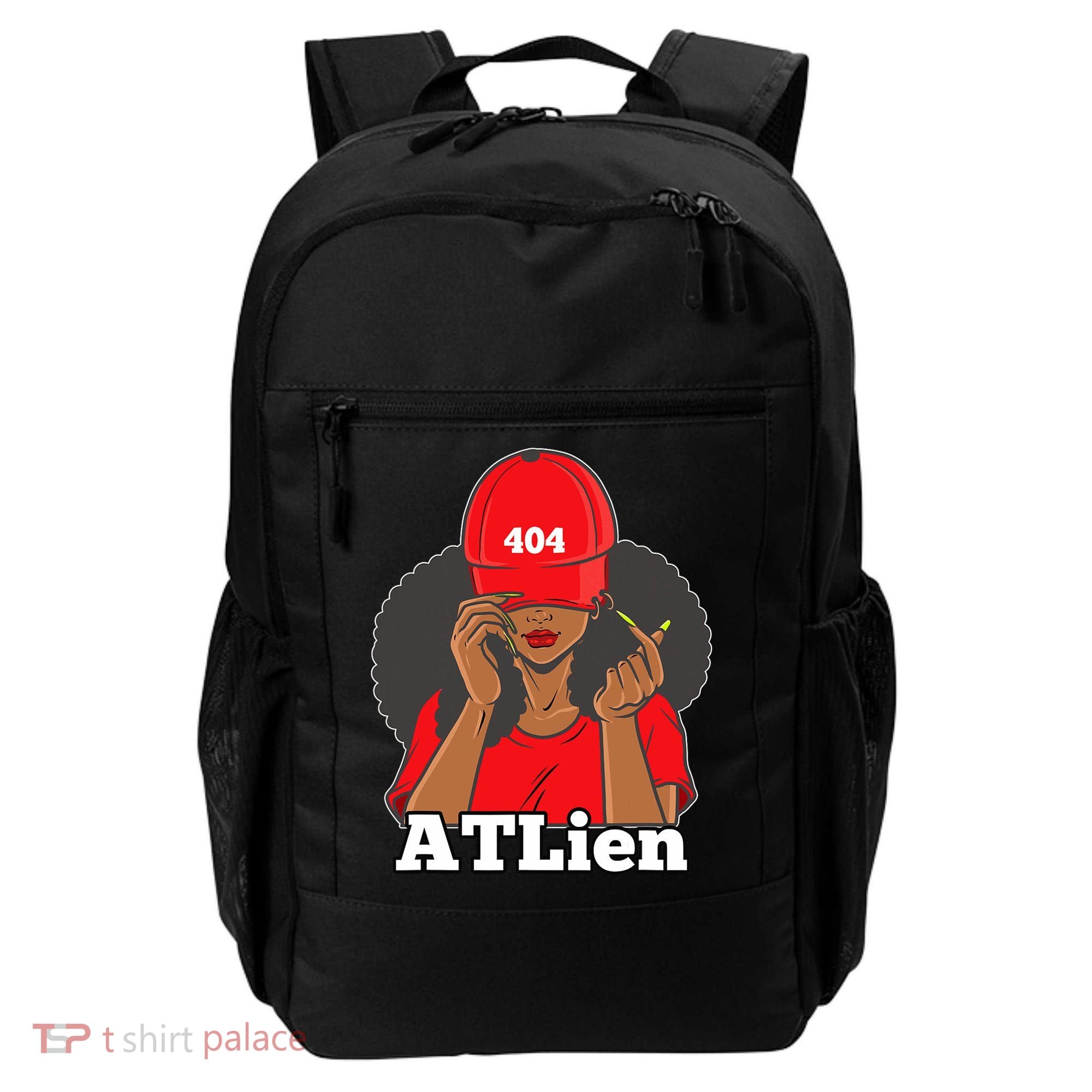 404 Atlien Atlanta Atl Area Code Black Woman Afro Backpack