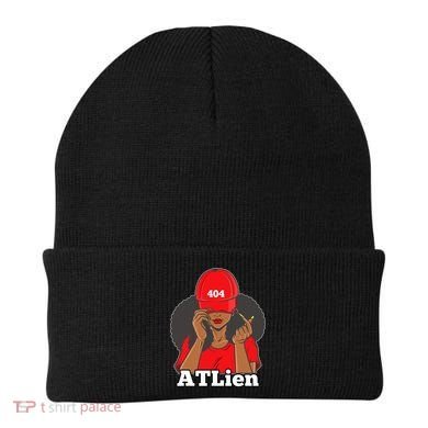 404 Atlien Atlanta Atl Area Code Black Woman Afro Beanie