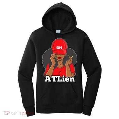404 Atlien Atlanta Atl Area Code Black Woman Afro Women's Hoodie