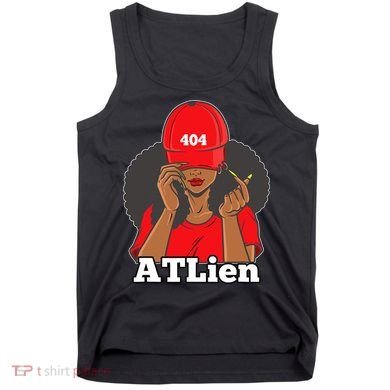 404 Atlien Atlanta Atl Area Code Black Woman Afro Tank Top