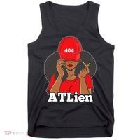 404 Atlien Atlanta Atl Area Code Black Woman Afro Tank Top thumb 0