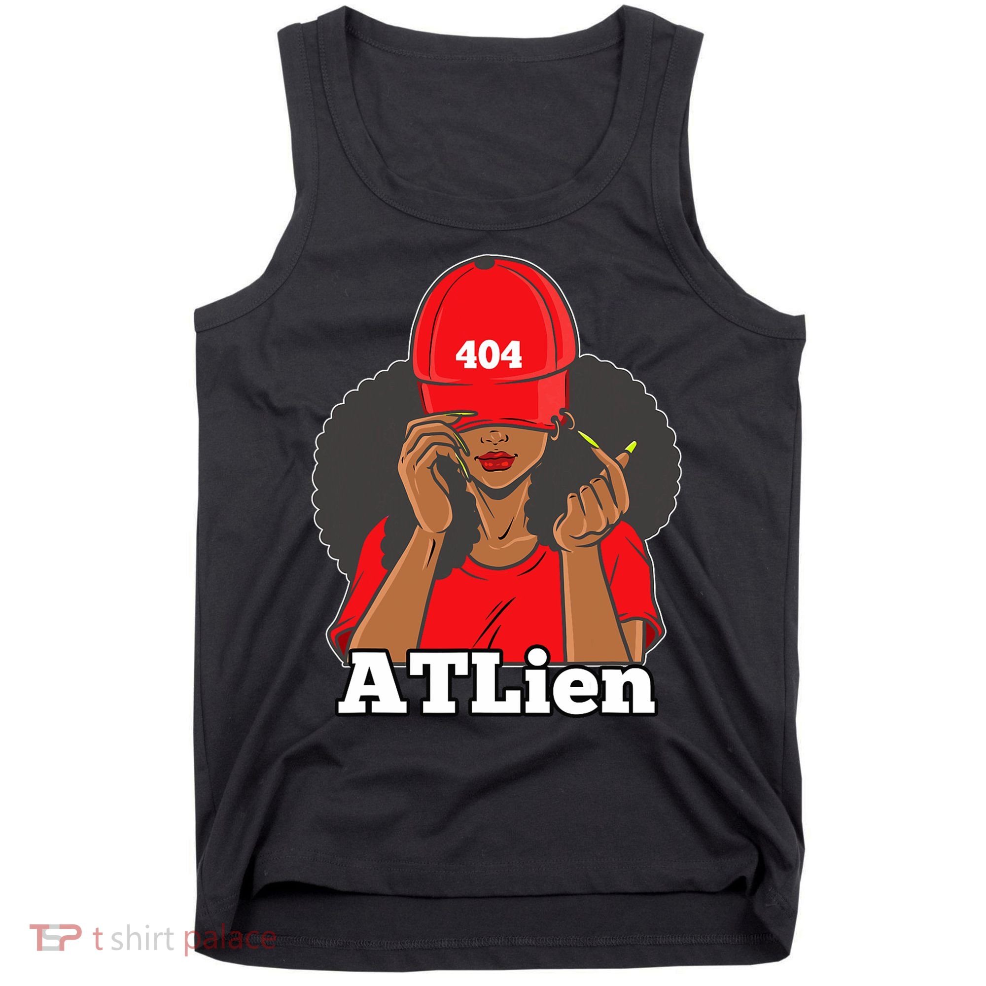 404 Atlien Atlanta Atl Area Code Black Woman Afro Tank Top