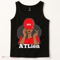 404 Atlien Atlanta Atl Area Code Black Woman Afro Tank Top thumb 2