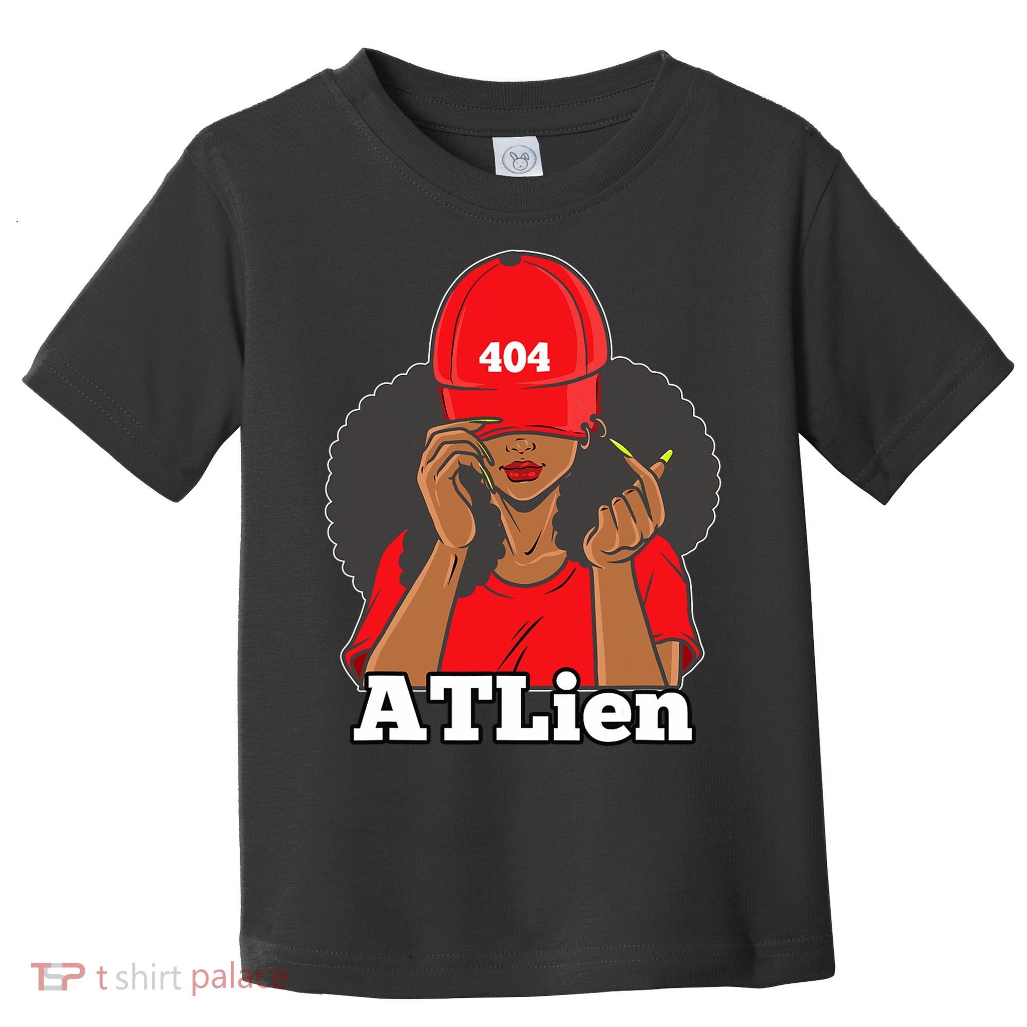 404 Atlien Atlanta Atl Area Code Black Woman Afro Toddler T-Shirt