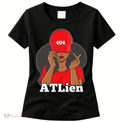 404 Atlien Atlanta Atl Area Code Black Woman Afro Women's T-Shirt