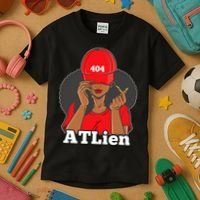 404 Atlien Atlanta Atl Area Code Black Woman Afro Kids T-Shirt thumb 3