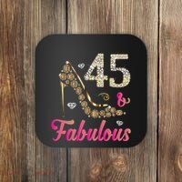 45 And Fabulous Funny 45th Birthday Cute Gift Beautiful Fun Coaster thumb 0