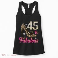 45 And Fabulous Funny 45th Birthday Cute Gift Beautiful Fun Women's Tank Top thumb 0