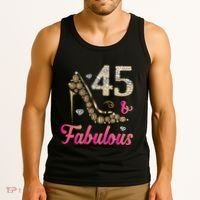 45 And Fabulous Funny 45th Birthday Cute Gift Beautiful Fun Tank Top thumb 3