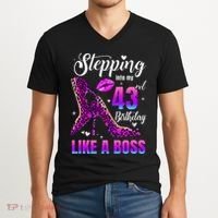 43 And Fabulous High Heels Stepping Into My 43Rd Birthday V-Neck T-Shirt thumb 2