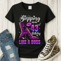 43 And Fabulous High Heels Stepping Into My 43Rd Birthday Women's T-Shirt thumb 3