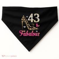 43 And Fabulous Funny 43th Birthday Cute Gift Beautiful Fun USA-Made Doggie Bandana thumb 0