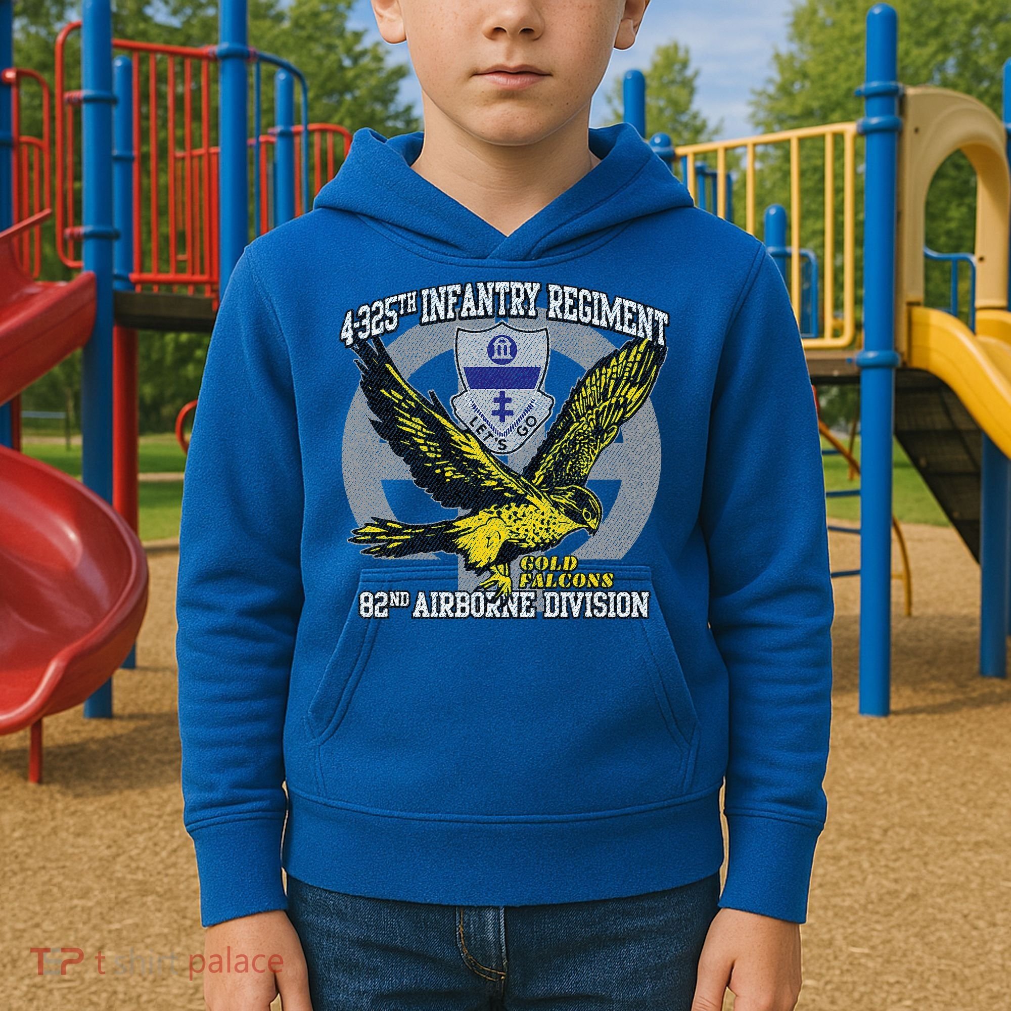4325th Airborne Infantry Gold F.A.L.C.O.N.S Kids Hoodie