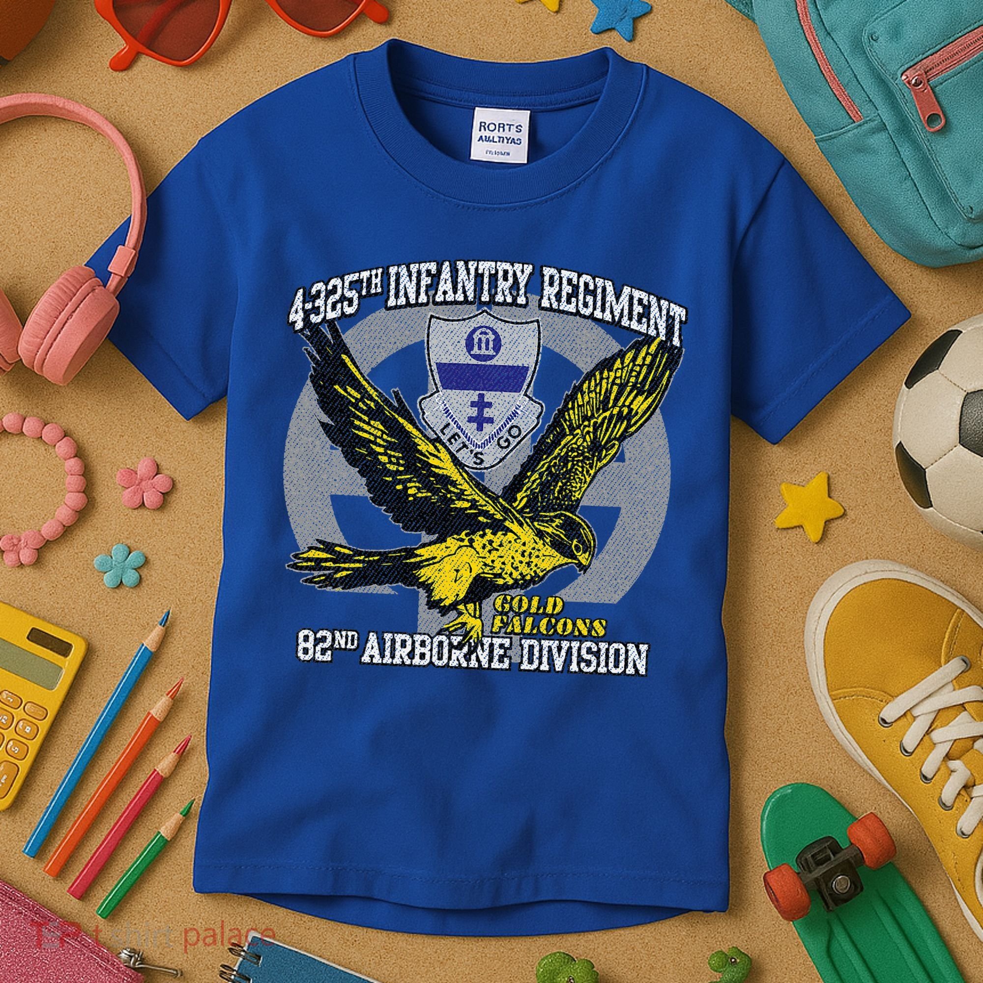 4325th Airborne Infantry Gold F.A.L.C.O.N.S Kids T-Shirt