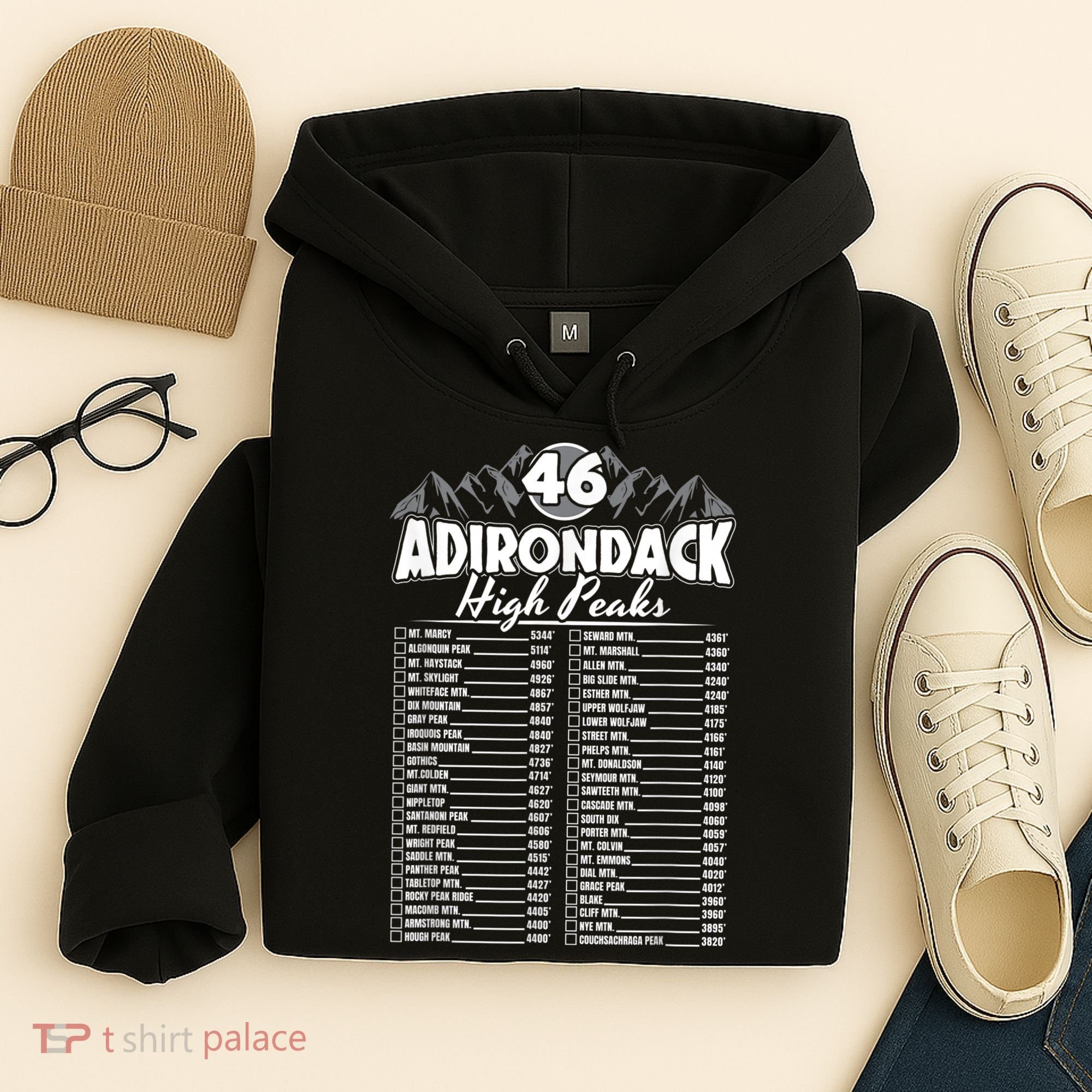 46 Adirondack Mountain Climbing Checklist Hoodie