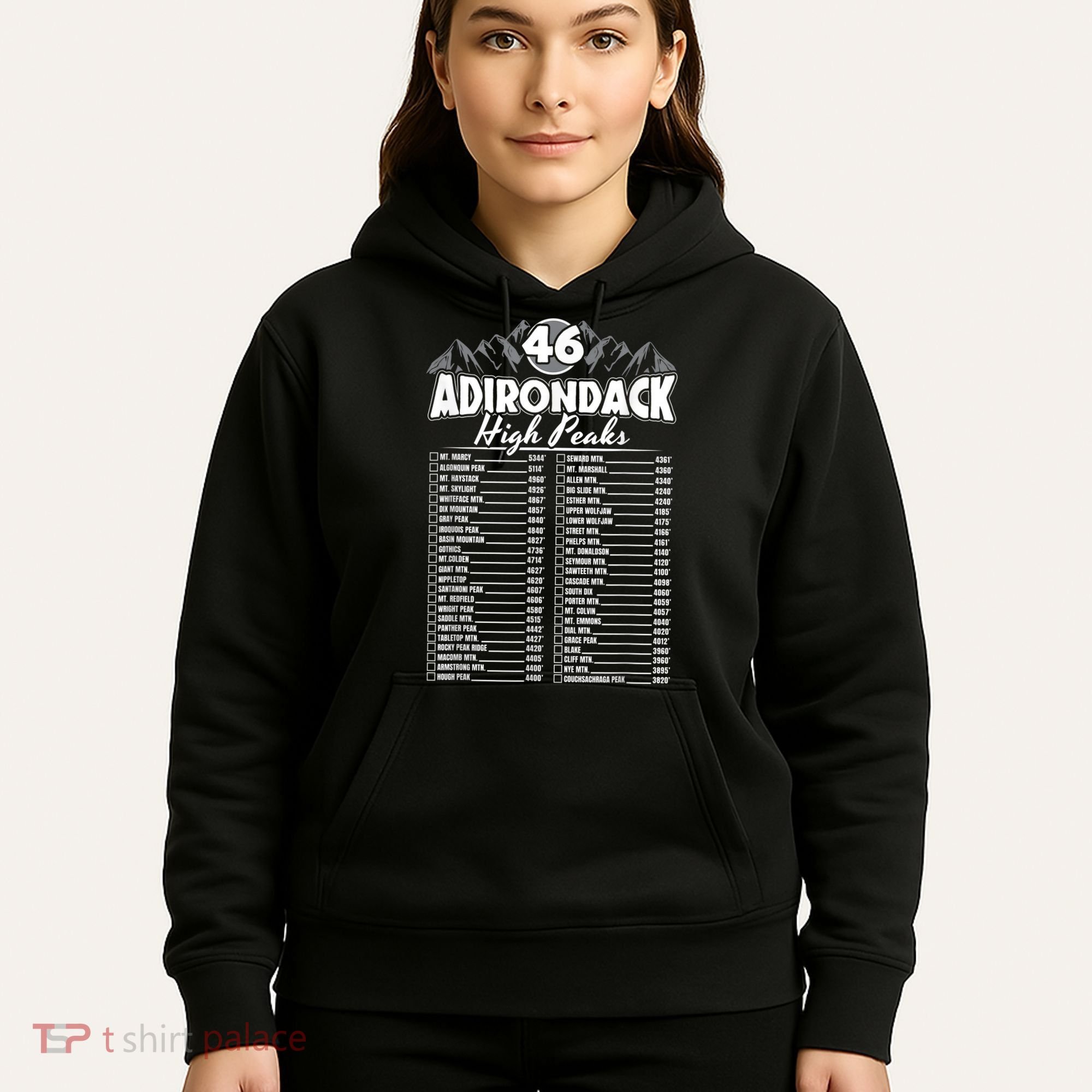 46 Adirondack Mountain Climbing Checklist Hoodie