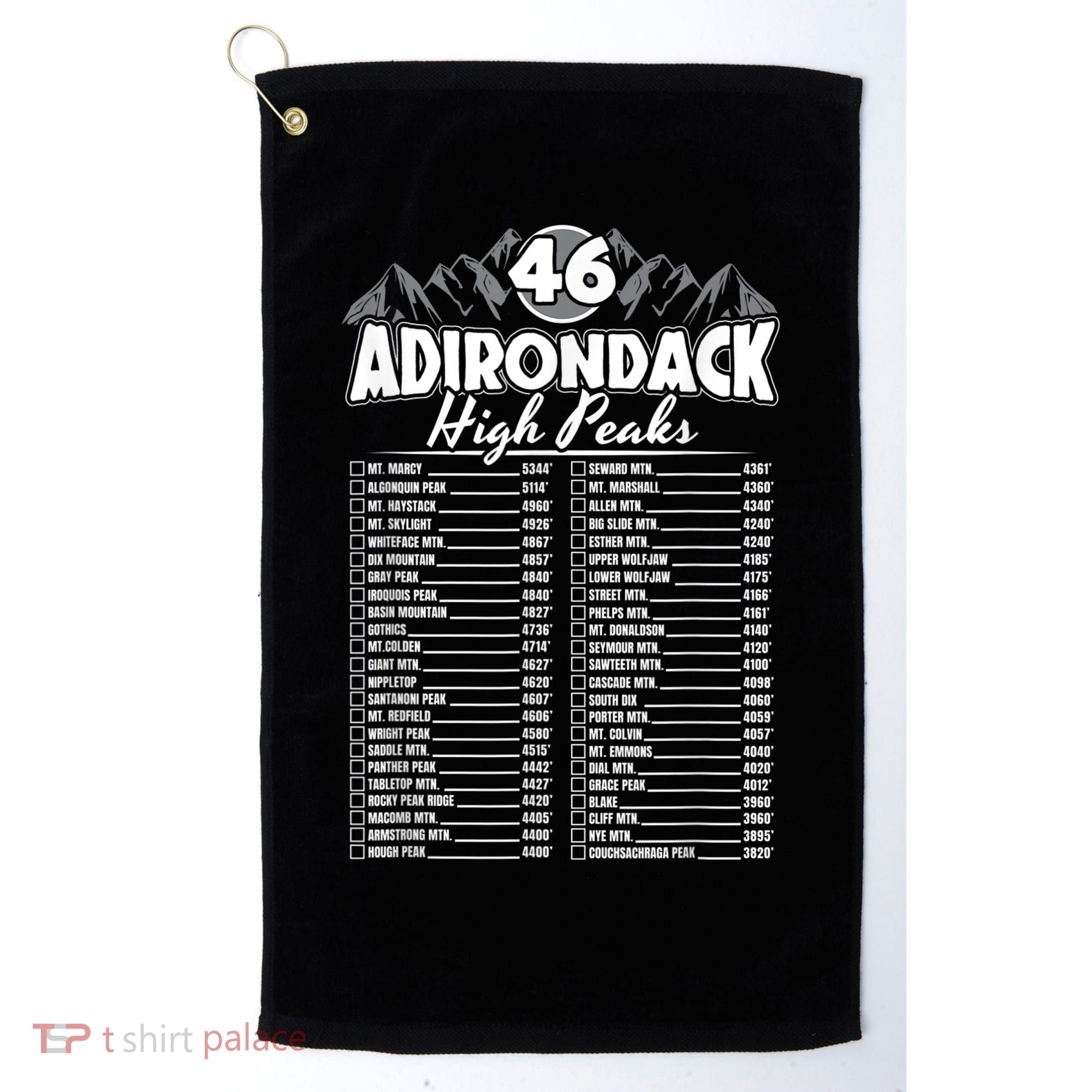 46 Adirondack Mountain Climbing Checklist Golf Towel