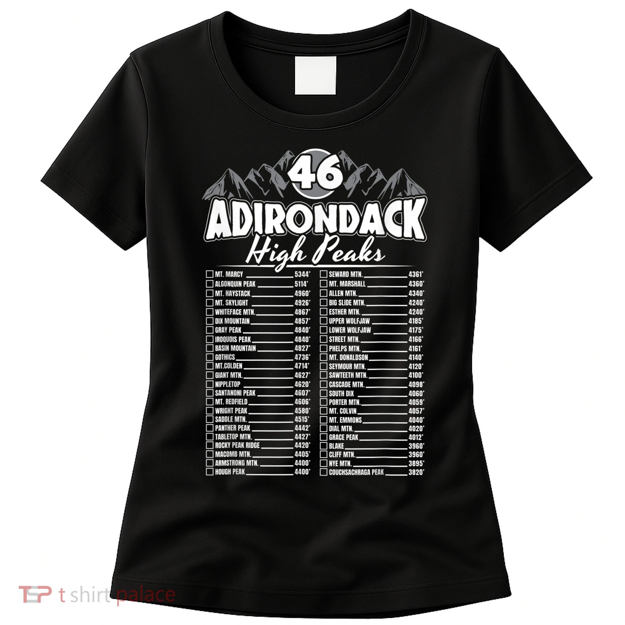46 Adirondack Mountain Climbing Checklist Women's T-Shirt