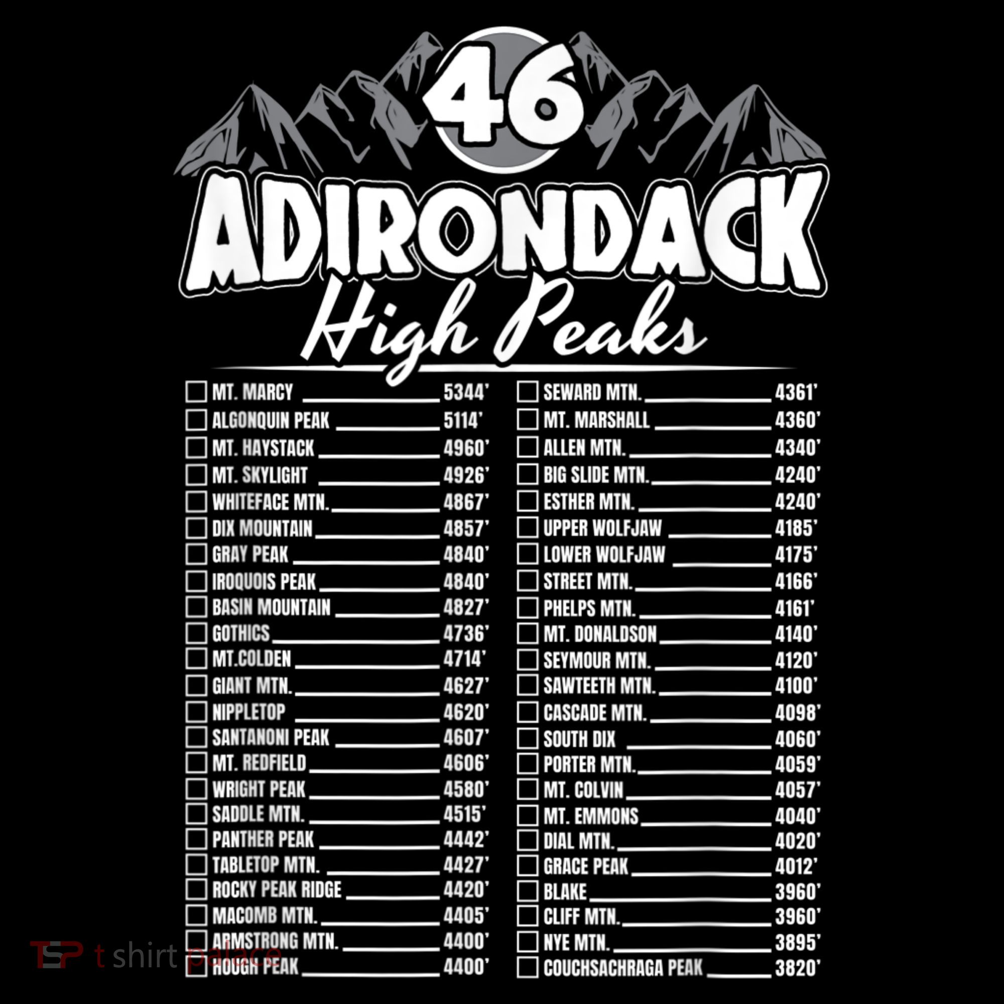46 Adirondack Mountain Climbing Checklist Kids Sweatshirt