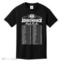 46 Adirondack Mountain Climbing Checklist Kids T-Shirt thumb 0