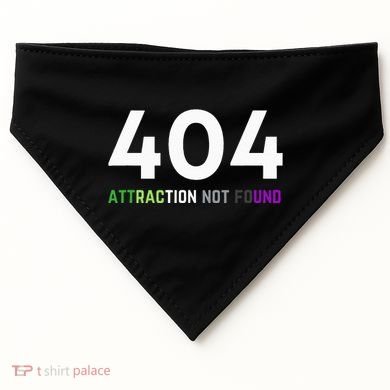 404 Attraction Not Found Funny Aroace Pride Aro Ace LGBTQ USA-Made Doggie Bandana